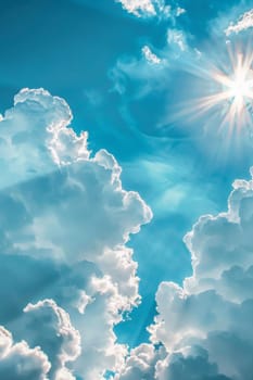 Blue sky with clouds selective focus nature, nature, Generative AI,