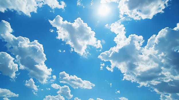 Blue sky with clouds selective focus nature, nature, Generative AI,