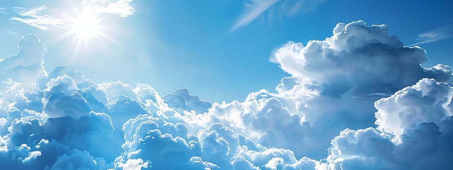 Blue sky with clouds selective focus nature, nature, Generative AI,
