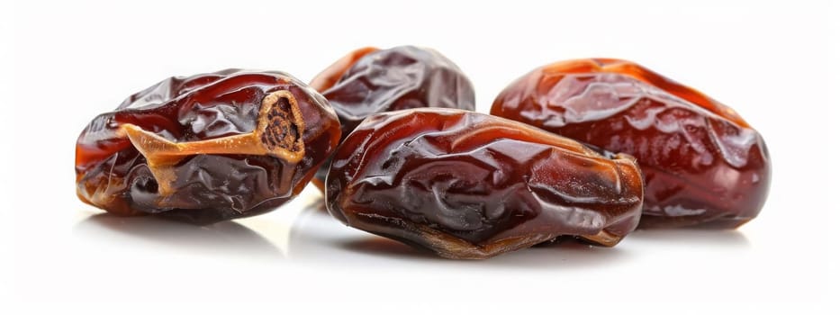 Dried dates fruits isolated on white background, food, Generative AI,