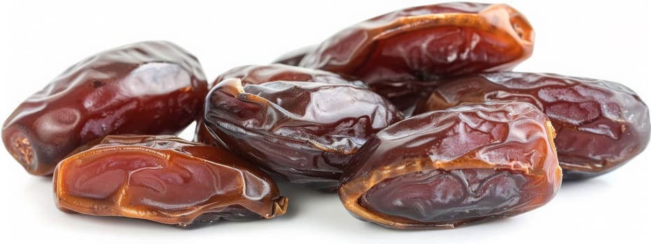 Dried dates fruits isolated on white background, food, Generative AI,