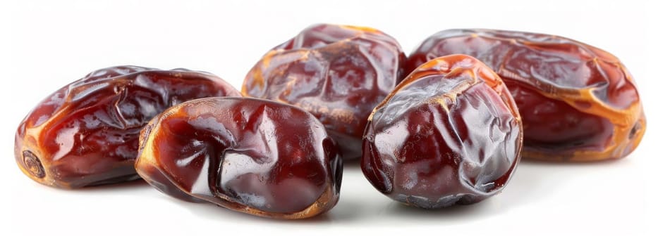 Dried dates fruits isolated on white background, food, Generative AI,