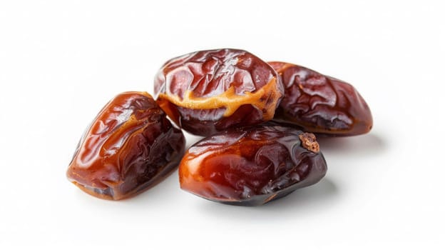 Dried dates fruits isolated on white background, food, Generative AI,
