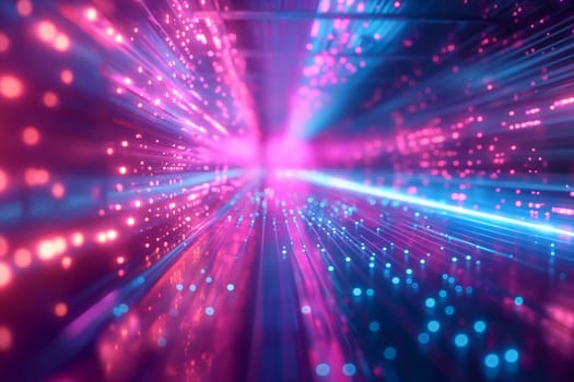 Abstract vibrant digital background with glowing colors and fast speed in artificial illumination