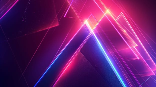 Dynamic neon abstract geometric light with a colorful glow and modern lines in a digital vibrant design