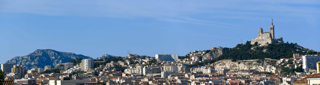 Marseille aerial panoramic view. Marseille is the second largest city of France. High quality photo