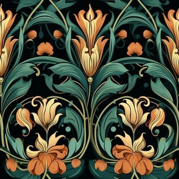 seamless floral pattern in art nouveau style. Generated by ai