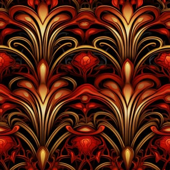 seamless floral pattern in art nouveau style. Generated by ai