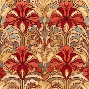 seamless floral pattern in art nouveau style. Generated by ai