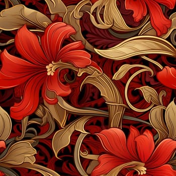 seamless floral pattern in art nouveau style. Generated by ai