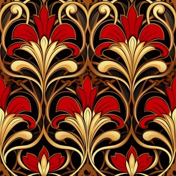 seamless floral pattern in art nouveau style. Generated by ai