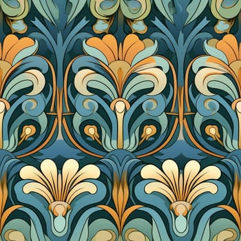 seamless floral pattern in art nouveau style. Generated by ai