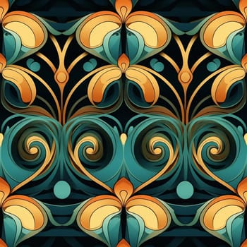 seamless floral pattern in art nouveau style. Generated by ai