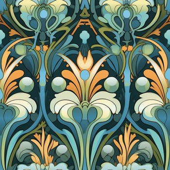 seamless floral pattern in art nouveau style. Generated by ai