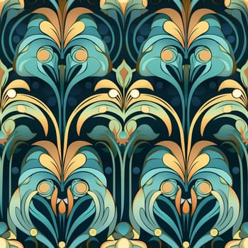 seamless floral pattern in art nouveau style. Generated by ai