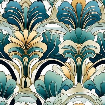 seamless floral pattern in art nouveau style. Generated by ai