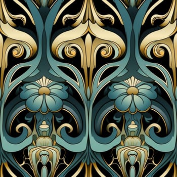 seamless floral pattern in art nouveau style. Generated by ai