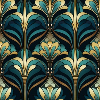 seamless floral pattern in art nouveau style. Generated by ai