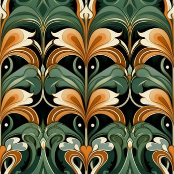 seamless floral pattern in art nouveau style. Generated by ai