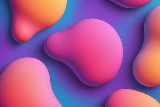 A collection of colorful abstract shapes with smooth gradients, creating a visually engaging design.