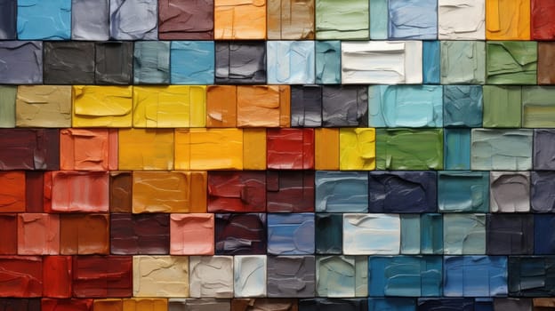 Eye-Catching Vibrant 3D Wooden Mosaic Wall Art Background for Websites and Blogs.