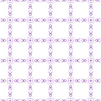 Watercolor ikat repeating tile border. Purple uncommon boho chic summer design. Ikat repeating swimwear design. Textile ready superb print, swimwear fabric, wallpaper, wrapping.