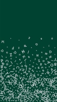 Falling letters of English language. Colorful childish flying characters of Latin alphabet. Foreign languages study concept. Back to school banner .