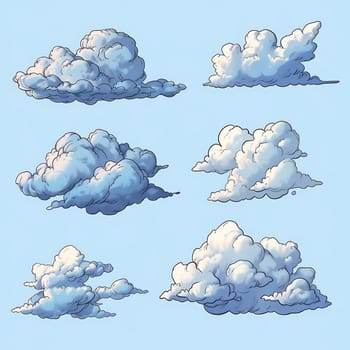 clouds drawn by hand with a pen, in the style of an engraving. Generated AI