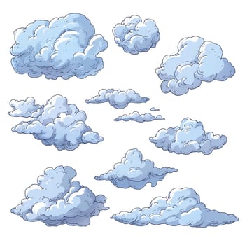 clouds drawn by hand with a pen, in the style of an engraving. Generated AI
