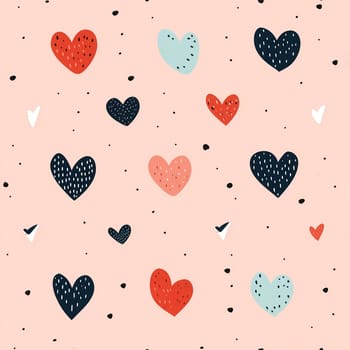 Seamless pattern: the cute hearts, valentine's day. Generated ai