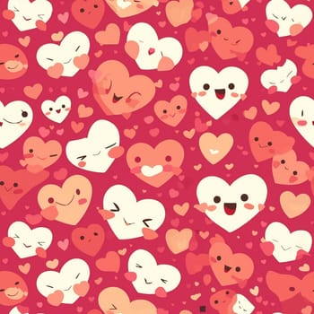 Seamless pattern: the cute hearts, valentine's day. Generated ai