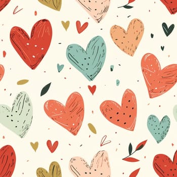 Seamless pattern: the cute hearts, valentine's day. Generated ai