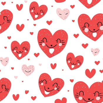 Seamless pattern: the cute hearts, valentine's day. Generated ai