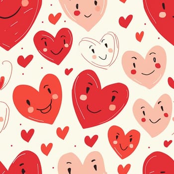 Seamless pattern: the cute hearts, valentine's day. Generated ai
