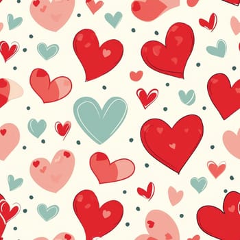 Seamless pattern: the cute hearts, valentine's day. Generated ai
