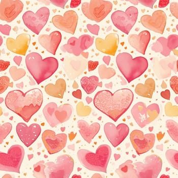 Seamless pattern: the cute hearts, valentine's day. Generated ai