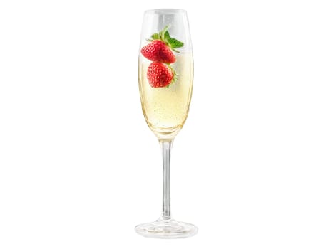 Prosecco Perfection a elegant prosecco flute filled with a bubbly golden liquid surrounded by. Drink isolated on transparent background.