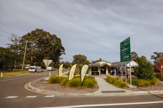 CANN RIVER, AUSTRALIA - MAY 30 2024: The quaint township of Cann River on a cool autumn afternoon in Victoria, Australia