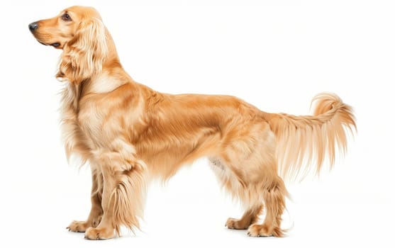 The profile of an Afghan Hound exudes a dignified charm, with a flowing mane and piercing gaze. Its well-groomed appearance speaks to the breed's storied elegance