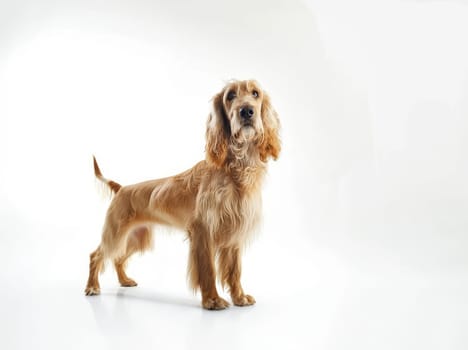 An inquisitive Afghan Hound looks on with curiosity, its luscious caramel locks framing a gentle face. The dog's spirited expression captures its playful and intelligent nature