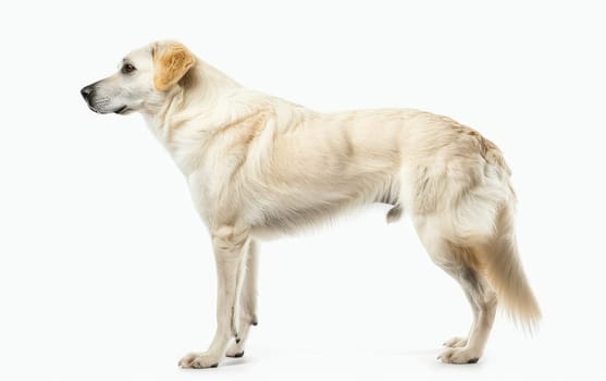 An attentive Anatolian Shepherd Dog stands, its body language exuding confidence and a readiness to protect. Its thick tan coat is well-suited for its role as a guardian