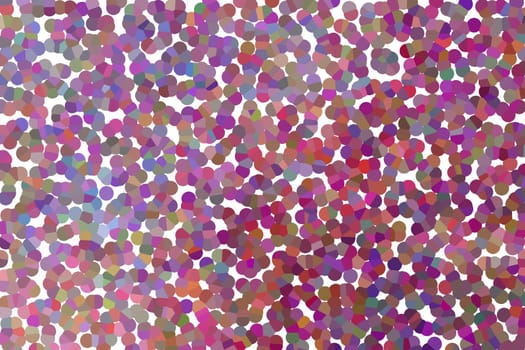 Multicolored round spots on white background.