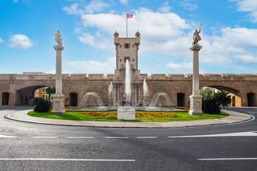 Puertas de Tierra Bastion at Plaza De La Constitucion Square, Cadiz, Andalusia, Spain