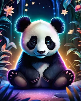 Portrait of a young panda bear