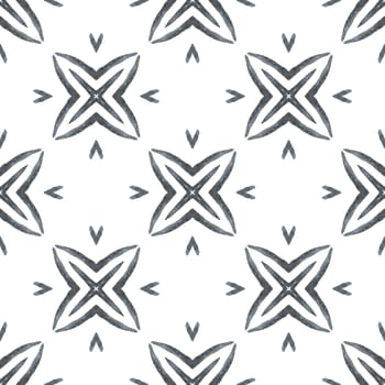 Exotic seamless pattern. Black and white bizarre boho chic summer design. Textile ready dazzling print, swimwear fabric, wallpaper, wrapping. Summer exotic seamless border.
