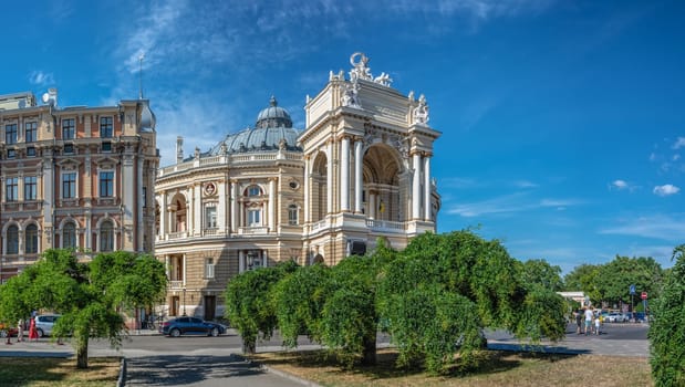 National Academical Opera and Ballet Theater in Odessa, Ukraine, on a sunny summer day