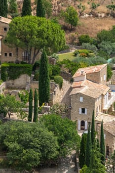 View over Traditional stone house in the village of Gordes, Vaucluse, Provence, France, High quality photo