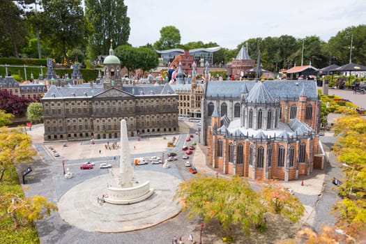 den haque,holland,9-07-2024:,Visitors enjoying the replicas of famous dutch buildings as a tourist attraction in Madurodam park buildings from all parts of the Netherlands.