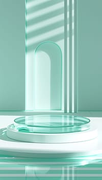 Minimalistic geometric abstract modern design with clean architecture and pastel aesthetic background