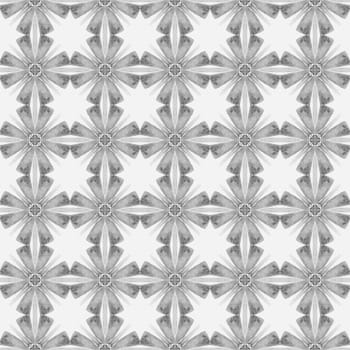 Tropical seamless pattern. Black and white worthy boho chic summer design. Hand drawn tropical seamless border. Textile ready resplendent print, swimwear fabric, wallpaper, wrapping.